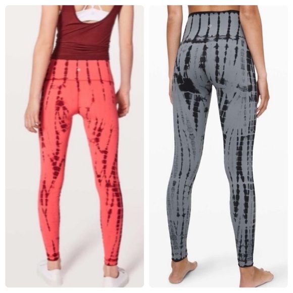 BUNDLE! Lululemon Wunder Under Hi-Rise Tight* Shibori | Red & Gunmetal | 4 - Picture 2 of 14